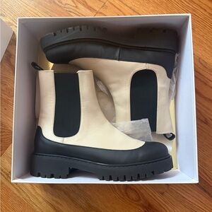 NWT By Malene Birger cream leather boots